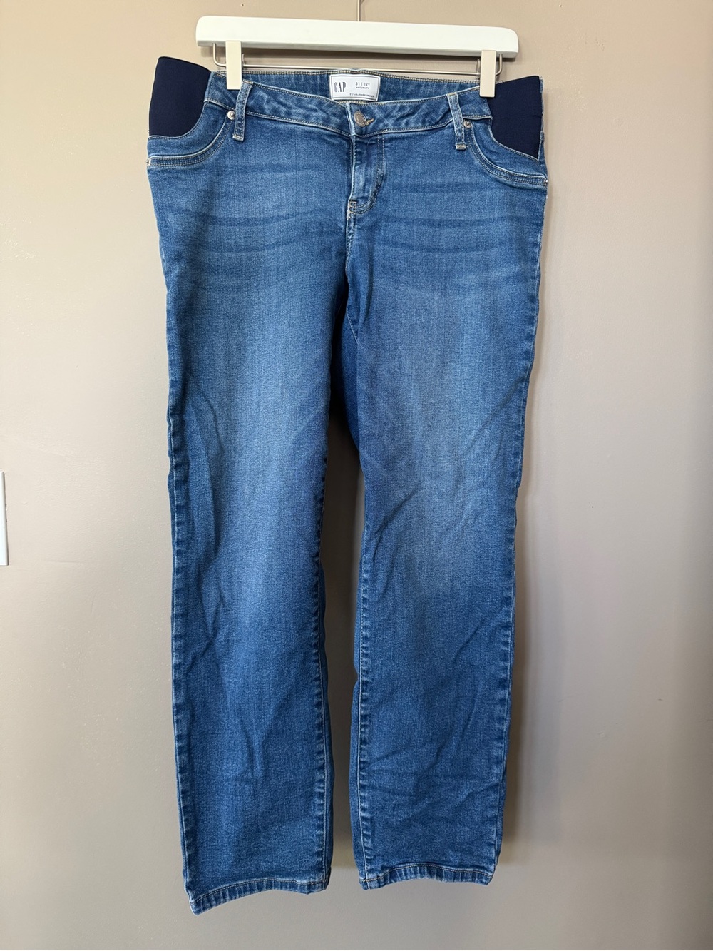 GAP Denim Maternity Jeans in Medium Blue with Navy Paneling